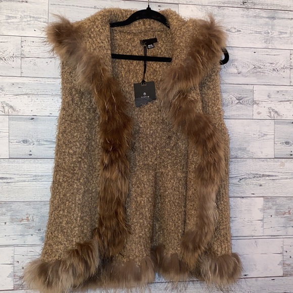 RUDSAK Sweaters - NWT Rudsak Hooded Vest Fur Lined Size M/L